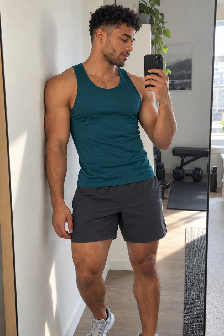 At-home mirror portrait reference